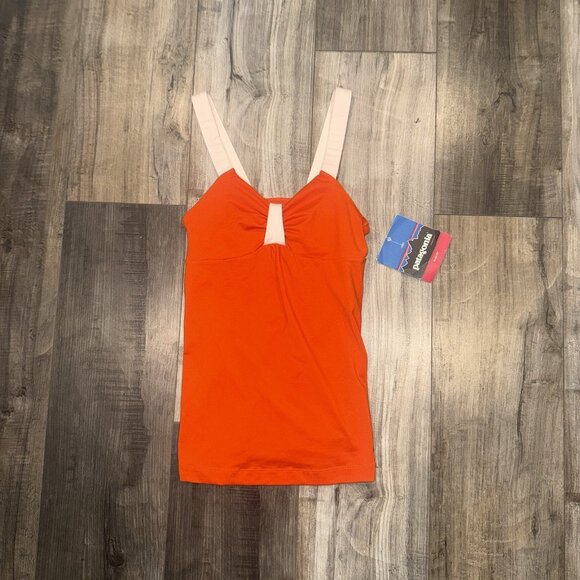 Patagonia Tops - Patagonia Tank Top Womens XS Racerback Athletic Shelf Bra Hiking Gym Orange